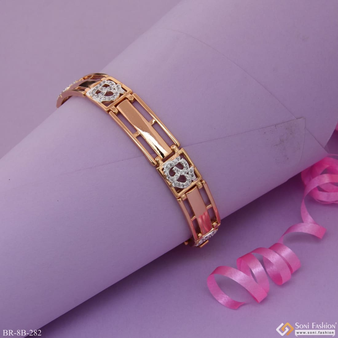Om Handmade Gold Plated 23 Diamonds Line Bracelet - Style A861 – Soni  Fashion®